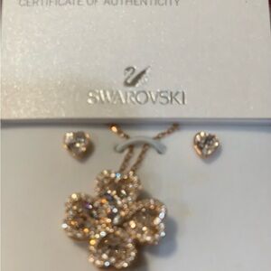 Swarovski Gold Necklace with Crystal Accents